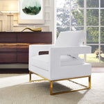 Avery White Vegan Leather Accent Chair