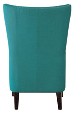 Avina Teal Fabric Wingback Accent Chair