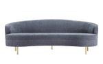 Baila Contemporary Grey Velvet Sofa (Oversized)