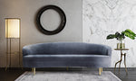 Baila Contemporary Grey Velvet Sofa (Oversized)