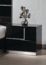 Barcelona Black Lacquer Wood Nightstand