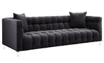 Bea Grey Velvet Sofa with Acrylic Legs (Oversized)