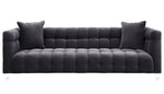 Bea Grey Velvet Sofa with Acrylic Legs (Oversized)