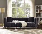 Bea Grey Velvet Sofa with Acrylic Legs (Oversized)