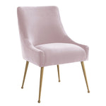 Beatrix Blush Velvet/Gold Metal Side Chair