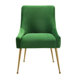 Beatrix Green Velvet/Gold Metal Side Chair