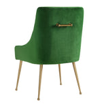 Beatrix Green Velvet/Gold Metal Side Chair