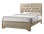 Beaumont 5-Pc Gold-Tone Leatherette/Wood Queen Bedroom Set