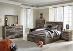 Derekson Multi Gray Wood Full Bed with Underbed Storage