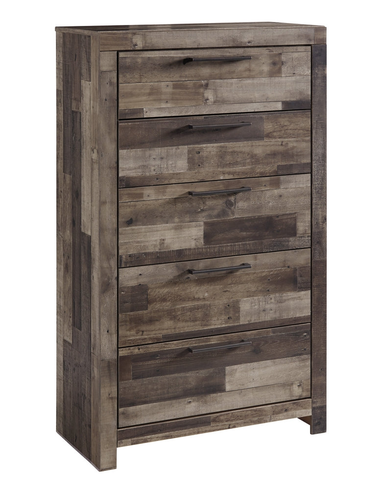 Derekson Multi Gray Wood 5-Drawer Chest