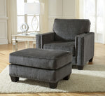 Gavril Gray Chenille Ottoman