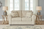 Haisley Ivory Fabric Loveseat