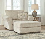 Haisley Ivory Fabric Ottoman