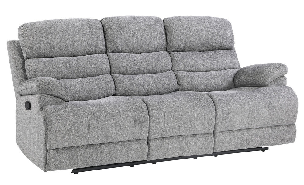 Sherbrook Gray Chenille Fabric Manual Recliner Sofa