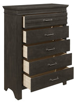 Blaire Espresso Wood 5-Drawer Chest