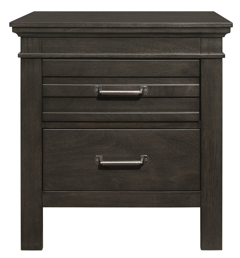 Blaire Espresso Wood 2-Drawer Nightstand