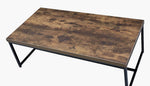 Bob Weathered Oak Finish Wood/Black Metal Coffee Table