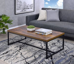 Bob Weathered Oak Finish Wood/Black Metal Coffee Table