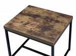 Bob Weathered Oak Finish Wood/Black Metal End Table