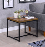 Bob Weathered Oak Finish Wood/Black Metal End Table