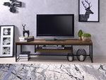 Bob Weathered Oak Wood TV Stand with Shelf