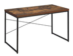 Bob Weathered Oak Wood/Black Metal Rectangular Writing Desk