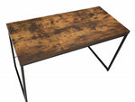 Bob Weathered Oak Wood/Black Metal Rectangular Writing Desk