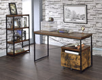 Bob Weathered Oak Wood/Black Metal Rectangular Writing Desk