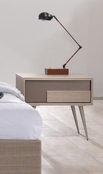 Brazil Taupe Bronze & Copper Wood Nightstand