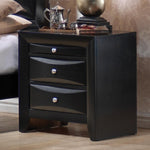 Briana 5-Pc Black Wood/Leatherette King Panel Bedroom Set