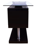 Buck Black High Gloss Wood/Clear Glass Swivel Office Desk