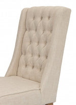 Carlie 2 Beige Linen Fabric Side Chairs