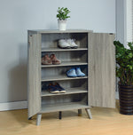 Jaylin Dark Taupe Wood Shoe Cabinet with 5 Shelves