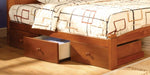 Carus Oak Wood Twin Bed with Drawers