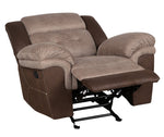 Chai 2-Tones Brown Fabric/PU Leather Manual Recliner