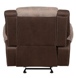 Chai 2-Tones Brown Fabric/PU Leather Manual Recliner