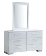 Christie High Gloss White Wood Dresser Mirror