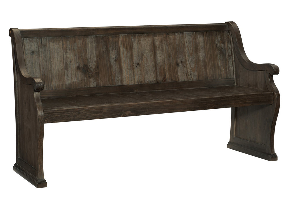 Gloversville Brown Wood Dining Bench