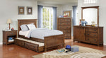 Colin Dark Oak Wood Twin Bed w/ Trundle