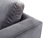 Como 2-Pc Grey Velvet LAF Sectional Sofa
