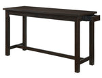 Connected 4-Pc Espresso Wood Counter Height Table Set