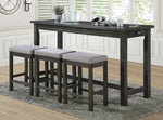 Connected 4-Pc Gray Wood Counter Height Table Set