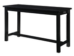 Connected 4-Pc Black Wood Counter Height Table Set