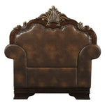 Croydon Brown Faux Leather/Chenille Fabric Chair