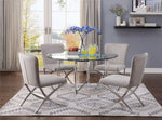 Daire 2 Gray Fabric/Chrome Metal Side Chairs