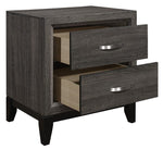 Davi Gray Wood 2-Drawer Nightstand