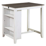 Daye 3-Pc White Wood/Gray Counter Height Table Set