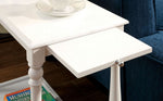 Deering White Wood Side Table with Hidden Tray