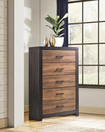 Dewcrest Licorice/Caramel Wood 2-Drawer Chest