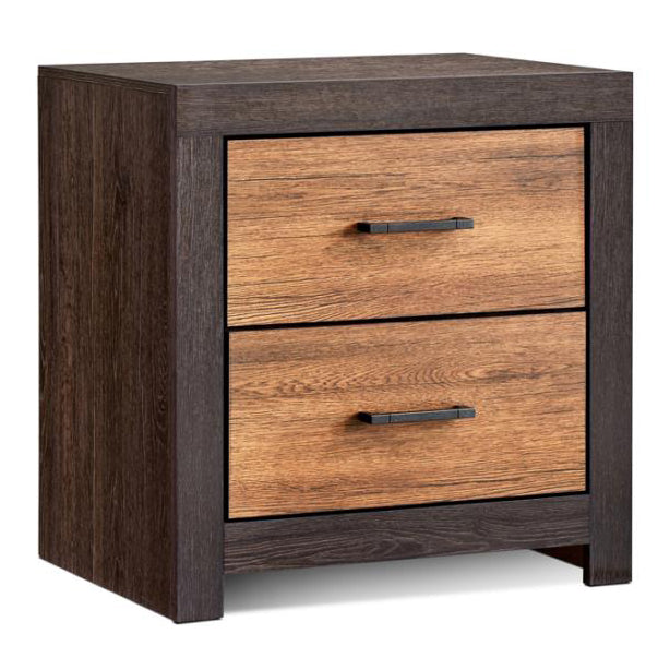 Dewcrest Licorice/Caramel Wood 2-Drawer Nightstand